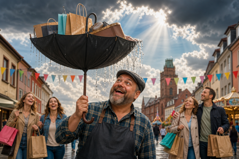 Kerwe-Sonntag in Lautern: Shoppen, bis die Wolken aufreißen